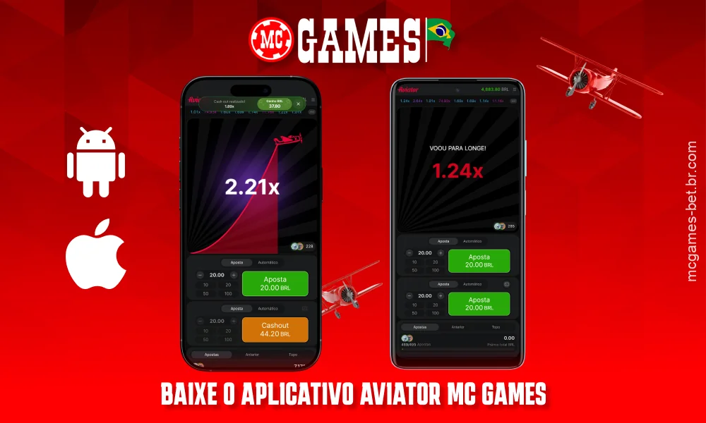 O aplicativo MC Games Aviator permite jogar confortavelmente em dispositivos móveis com Android e iOS