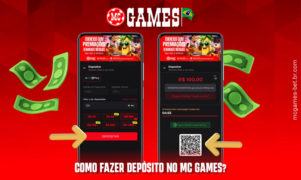 Para recarregar a conta no MC Games, os jogadores devem inserir o valor e confirmar o pagamento